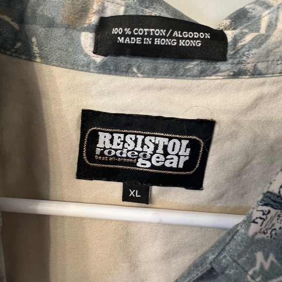 Resistol Rodeo Gear Short-Sleeve Button Down Horse Print - Picture 3 of 4